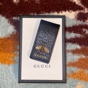Authentic Gucci Animalier leather money clip